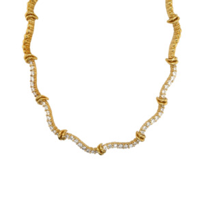 18K Yellow Gold Diamond Necklace