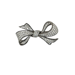 Platinum Diamond Enamel Brooch