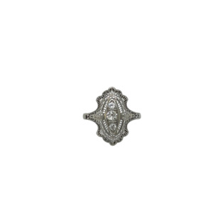 Art Deco 18K White Gold Diamond Ring