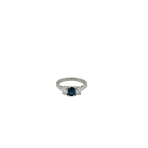 Platinum Sapphire and Diamond Ring