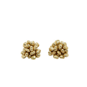 18K Yellow Gold Beaded Earrings