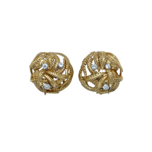 18K Yellow Gold Diamond Earrings