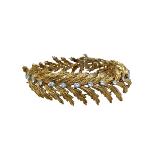 David Webb 18K Yellow Gold Diamond Bracelet
