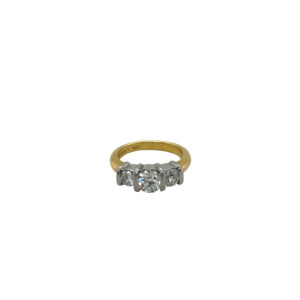 18K Yellow Gold  and Platinum Diamond Engagement Ring