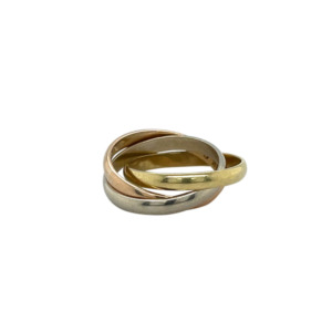 Cartier 18K Yellow, White, and Rose Gold Rolling Band