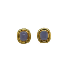 Tiffany & Co. 18K Yellow Gold Chalcedony Earrings