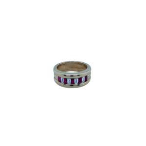 14K Yellow Gold Ruby and Diamond Band
