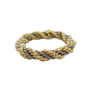18K Yellow and White Gold Rope Bracelet