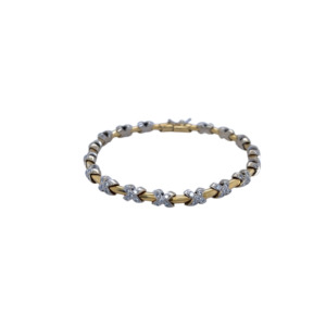 18K Yellow and White Gold Diamond Bracelet