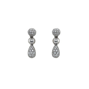 18K White Gold Diamond Drop Earrings
