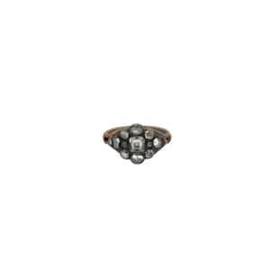 Georgian Silver over Gold Diamond Ring