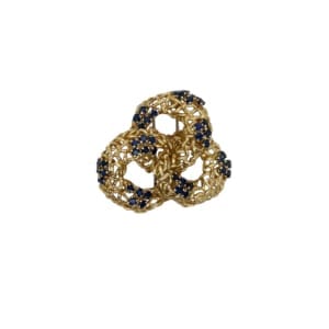 Tiffany & Co 18K Yellow Gold Sapphire Brooch