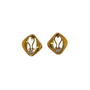 18K Yellow Gold Diamond Earrings
