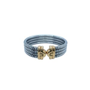 Bulgari 18K Yellow Gold and Stainless Steel Bangle Bracelet