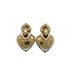 Bulgari 18K Yellow Gold Heart Drop Earrings