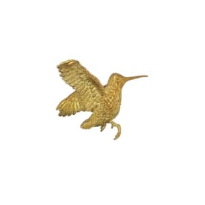 18K Yellow Gold Hummingbird Brooch