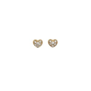 Tiffany & Co. 18K Yellow Gold Diamond Heart Earrings