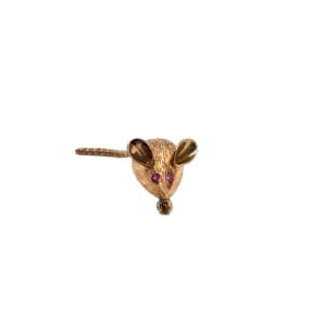 14K Yellow Gold Mouse Brooch