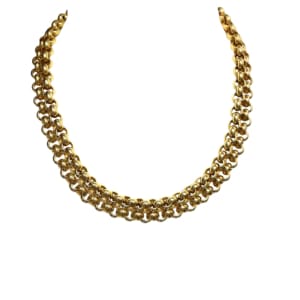 14K Yellow Gold Double Row Necklace
