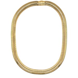 Retro 14K Yellow Gold Snake Necklace