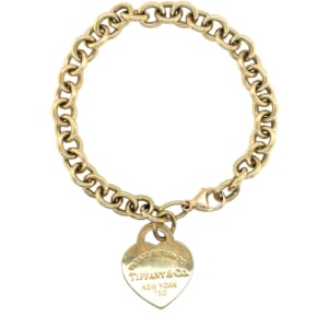 Tiffany & Co. 18K Yellow Gold Heart Charm Bracelet