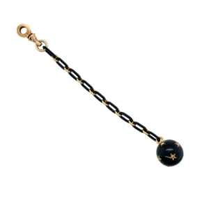 Victorian 14K Yellow Gold Enamel and Diamond Fob