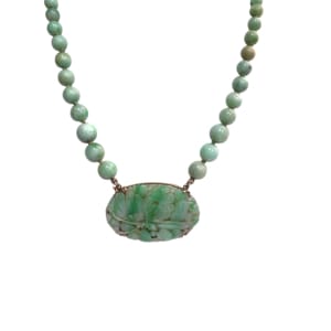 14K Yellow Gold Jade Necklace