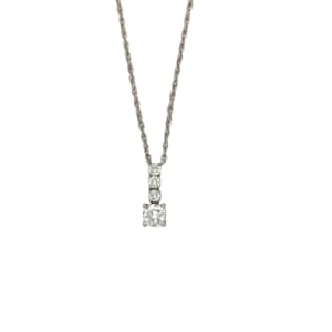 14K White Gold Diamond Pendant