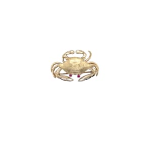 14K Yellow Gold Crab Brooch