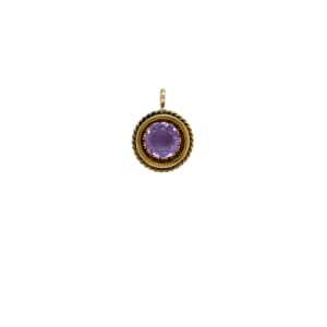 Antique 14K Yellow Gold Amethyst Pendant