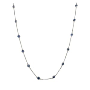 14K White Gold Sapphire Chain