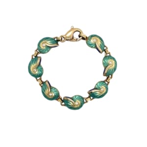 18K Yellow Gold Enamel and Diamond Bracelet