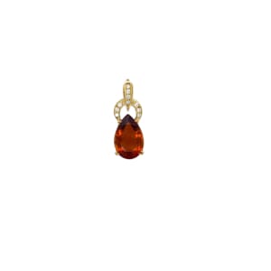 18K Yellow Gold Citrine and Diamond Pendant