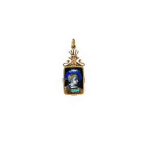 Antique 14K Yellow Gold Enamel Charm