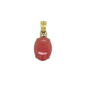 18K Yellow Gold Pink Quartz and Diamond Slide