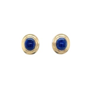 14K Yellow Gold Lapis Earrings
