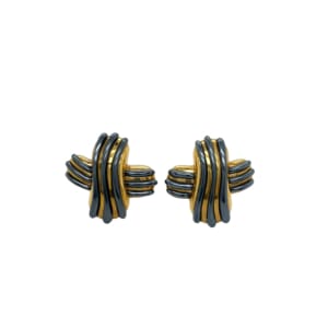 Angela Cummings 18K Yellow Gold Hematite Earrings