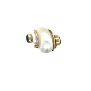 Seaman Schepps 14K Yellow Gold Turbo-Shell and Sapphire Ring
