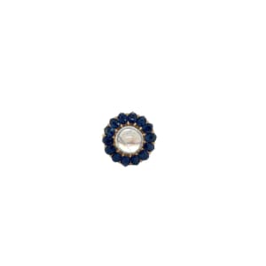 Antique 14K Yellow Gold Moonstone and Sapphire Ring