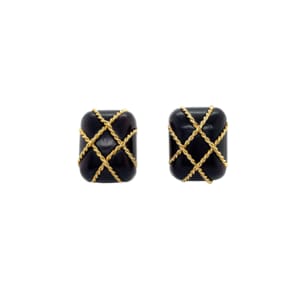 Seaman Schepps 18K Yellow Gold Rosewood Earrings