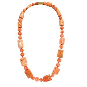 14K Yellow Gold Coral Necklace