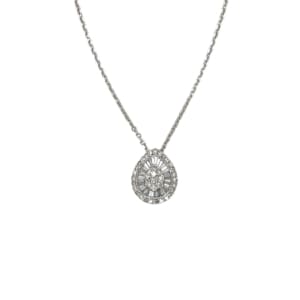14K White Gold Diamond Pendant