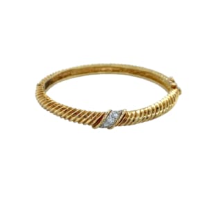 18K Yellow Gold Diamond Bangle Bracelet