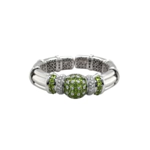 18K White Gold Peridot and Diamond Bracelet