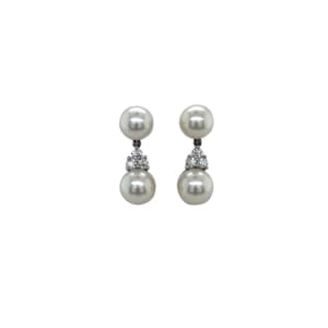 Tiffany & Co. Platinum Pearl and Diamond Earrings