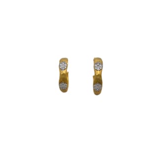 14K Yellow Gold Diamond Hoop Earrings
