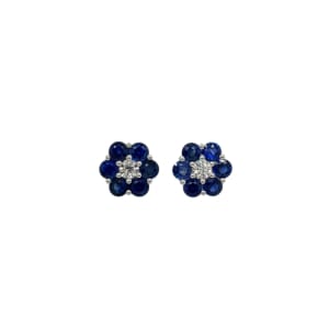 14K White Gold Sapphire and Diamond Earrings