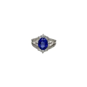 Platinum Tanzanite and Diamond Ring