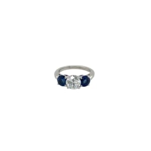 14K Yellow Gold Diamond and Sapphire Earrings