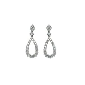 18K White Gold Diamond Drop Earrings